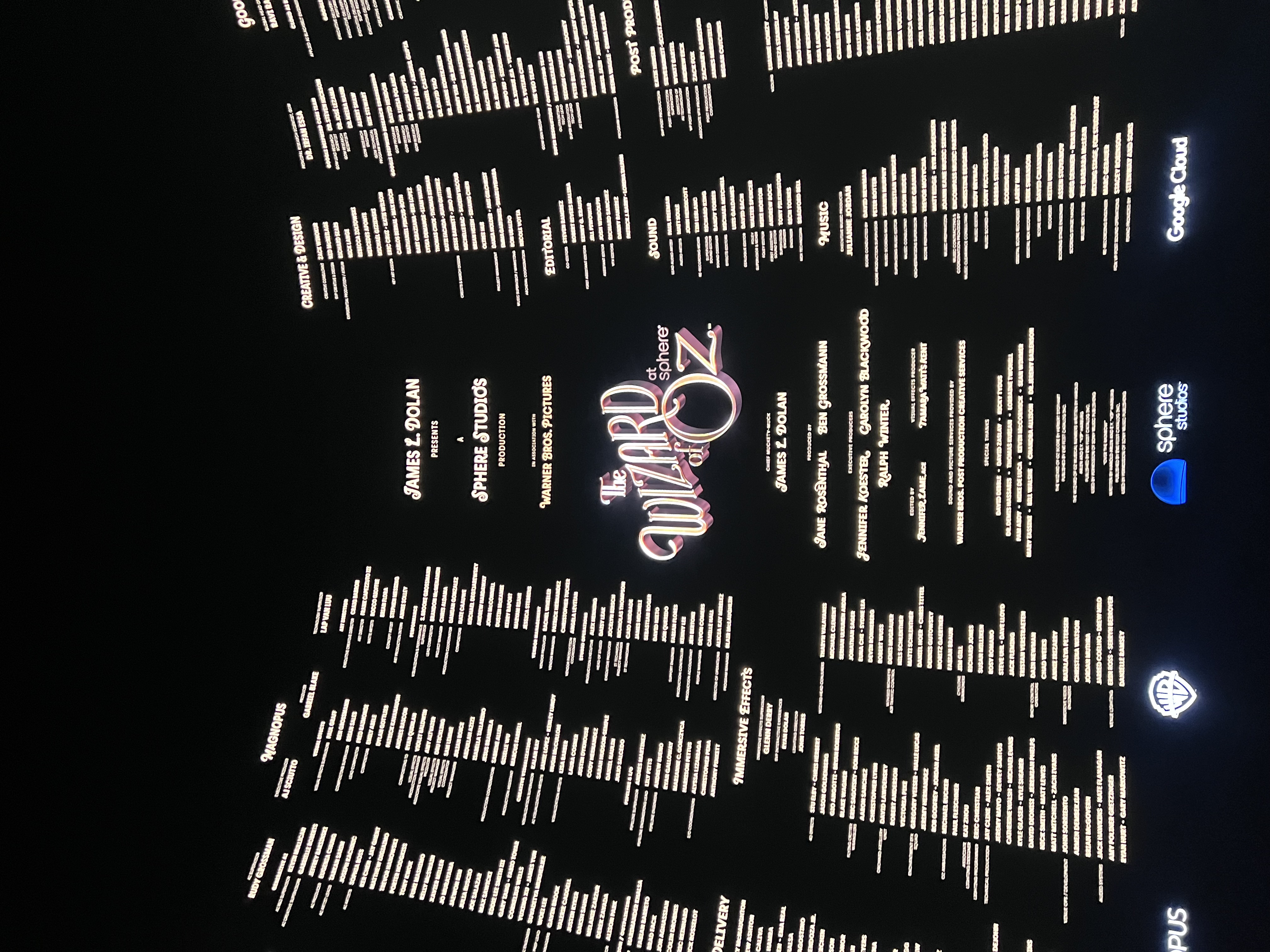 End credits on the Sphere screen